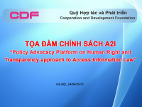 QUỸ HỢP TÁC VÀ PHÁT TRIỂN TỔ CHỨC TỌA ĐÀM CHÍNH SÁCH TIẾP CẬN THÔNG TIN